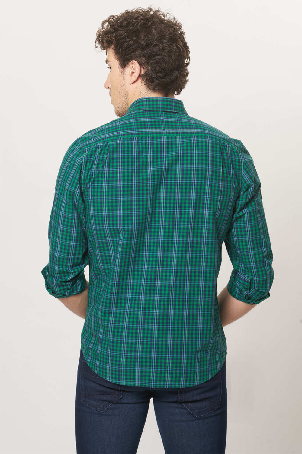 BASICS SLIM FIT CHECKS SHIRT