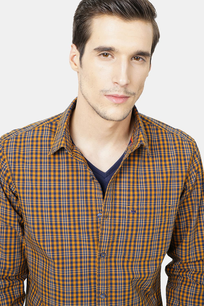 BASICS SLIM FIT CHECKS SHIRT