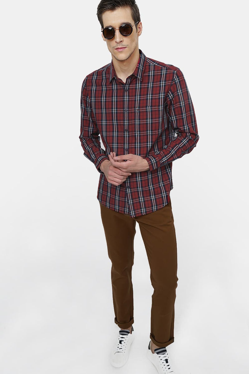 BASICS SLIM FIT CHECKS SHIRT