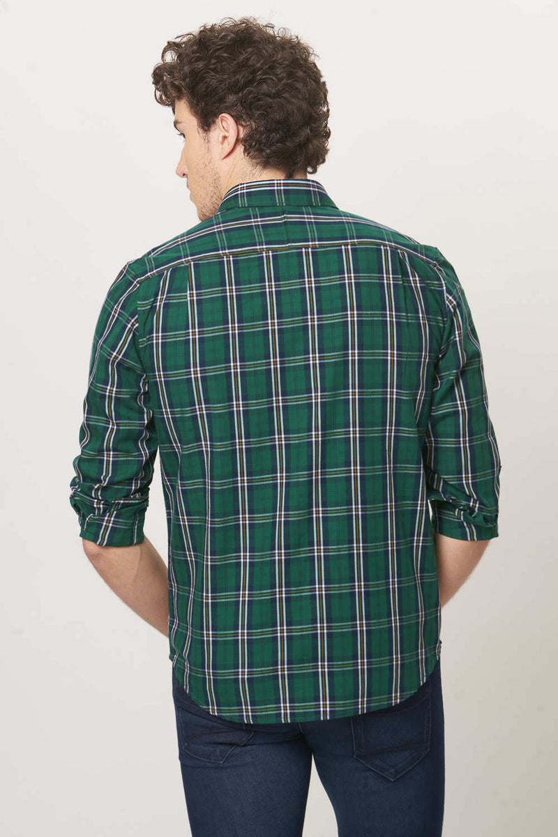 BASICS SLIM FIT CHECKS SHIRT