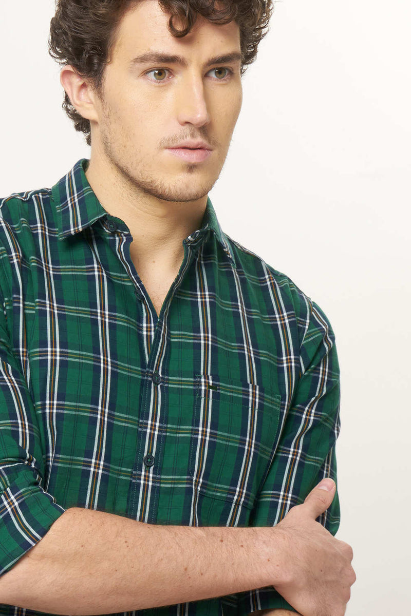 BASICS SLIM FIT CHECKS SHIRT