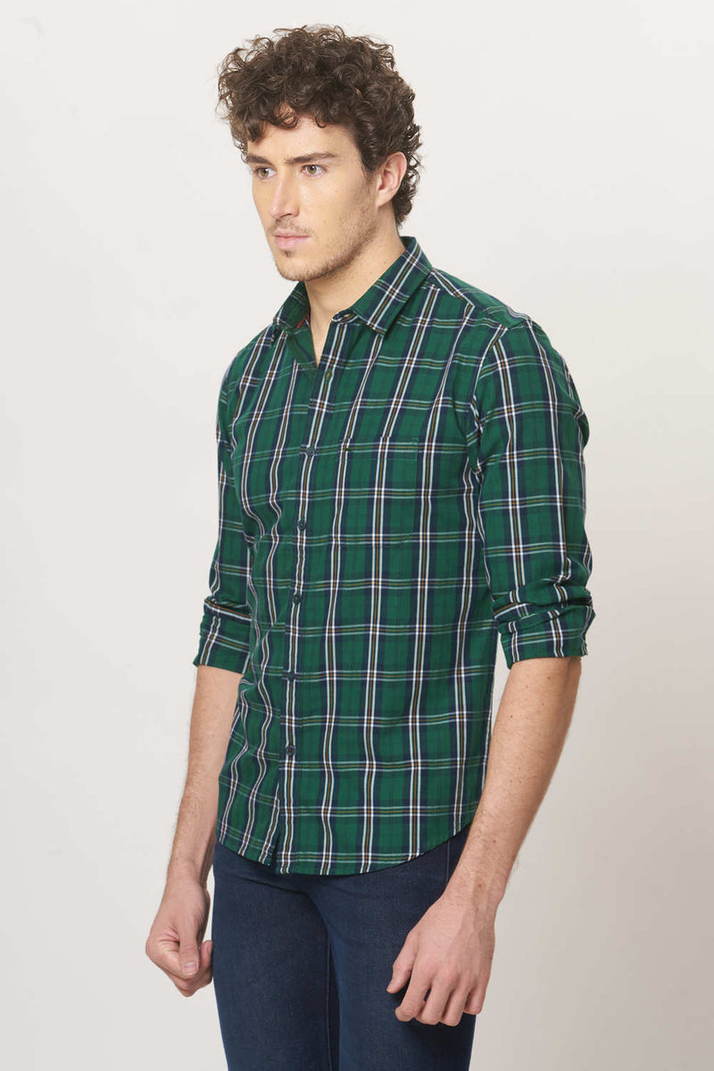 BASICS SLIM FIT CHECKS SHIRT