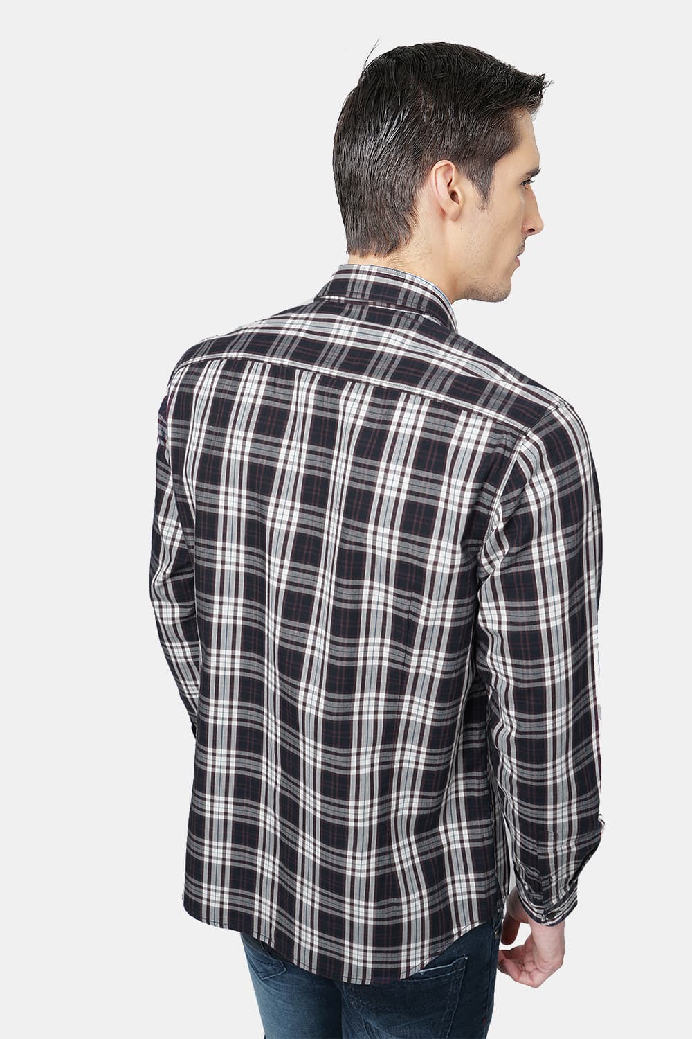 BASICS SLIM FIT CHECKS SHIRT