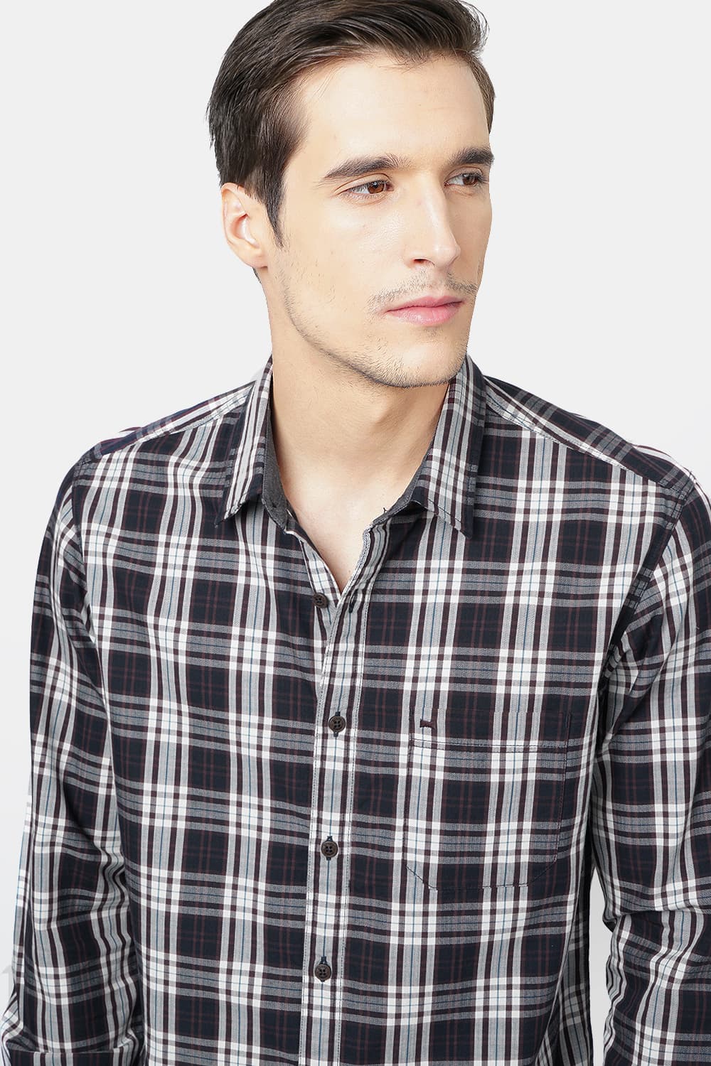 BASICS SLIM FIT CHECKS SHIRT