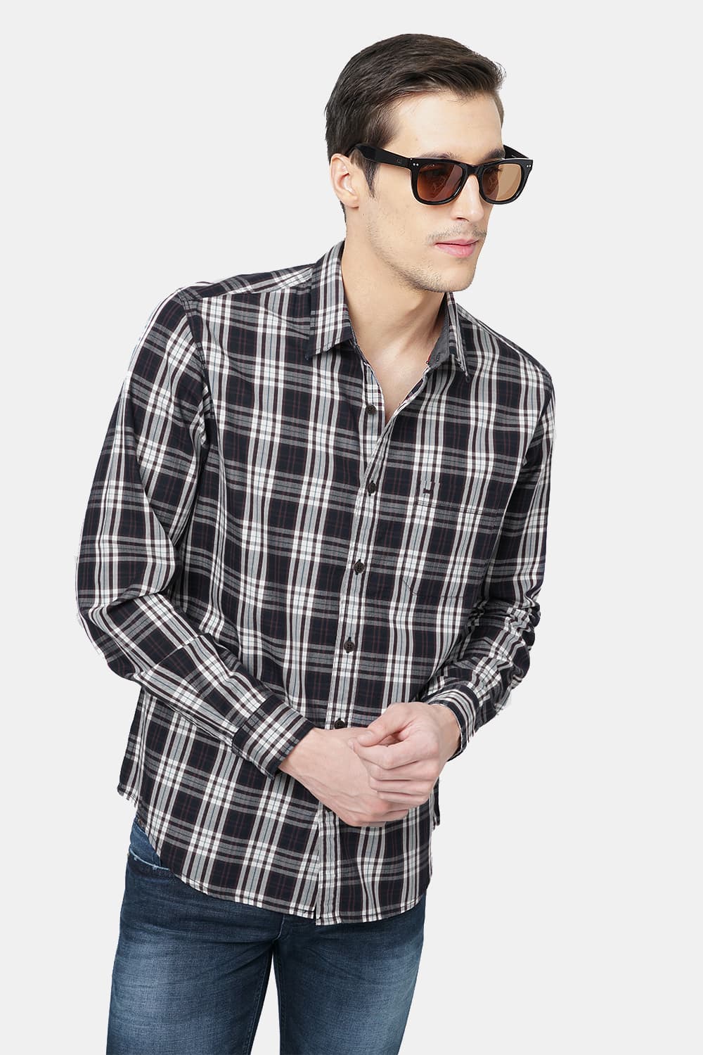 BASICS SLIM FIT CHECKS SHIRT