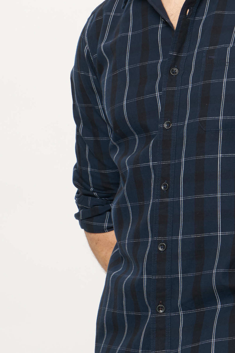 BASICS SLIM FIT CHECKS SHIRT