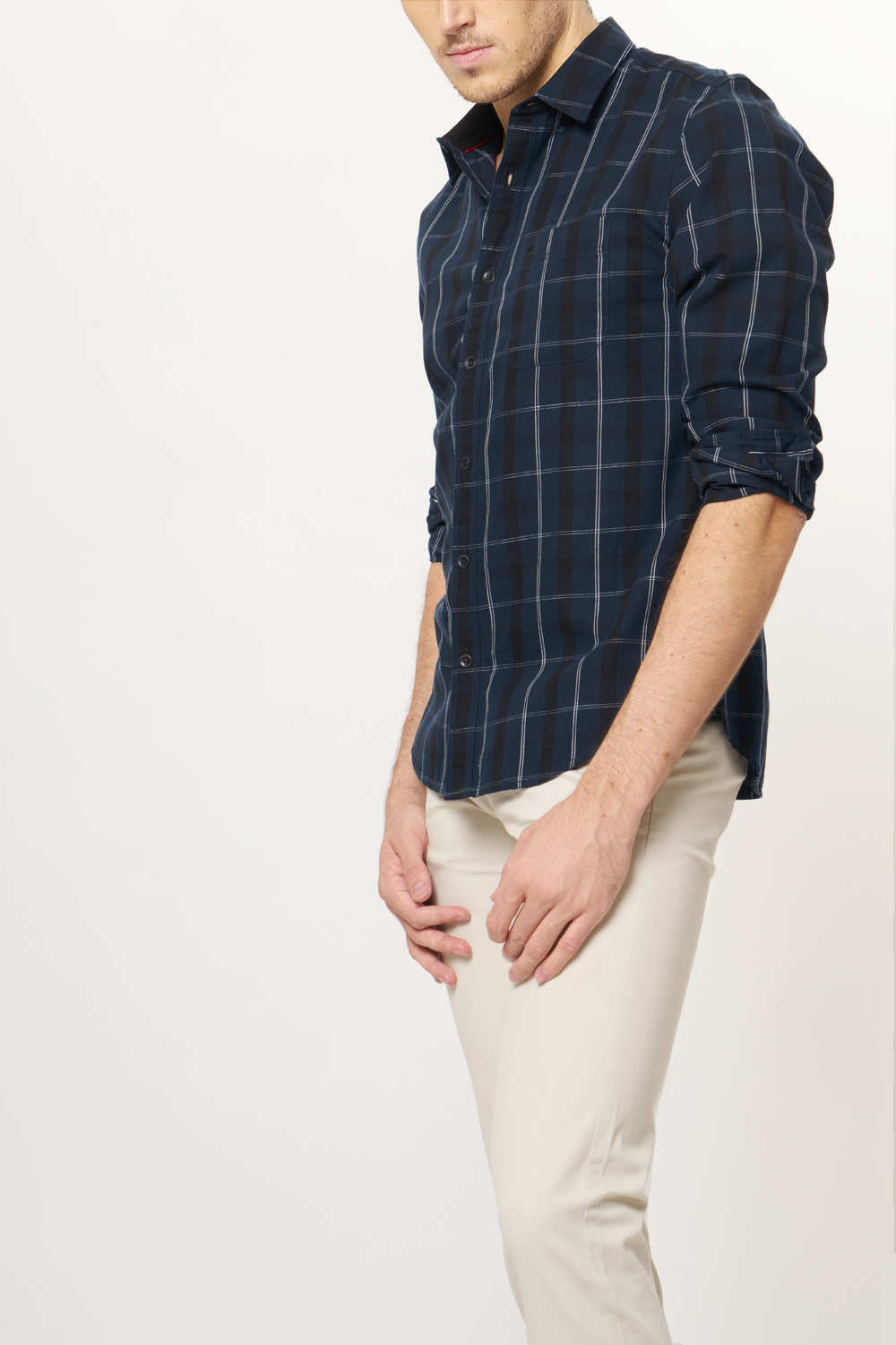 BASICS SLIM FIT CHECKS SHIRT