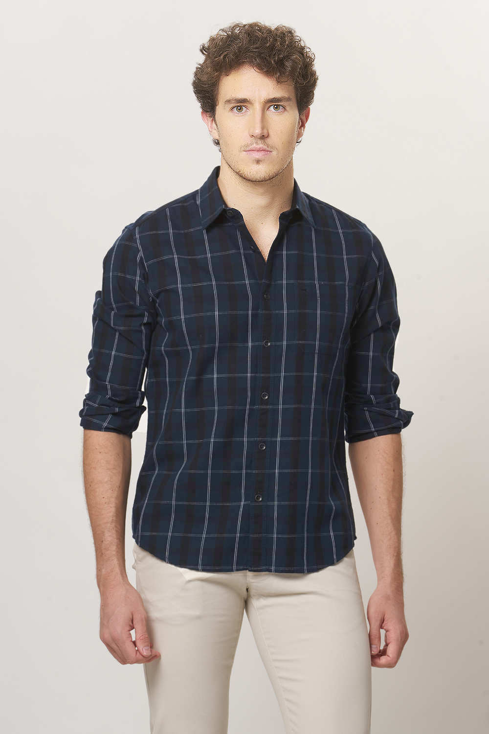 BASICS SLIM FIT CHECKS SHIRT