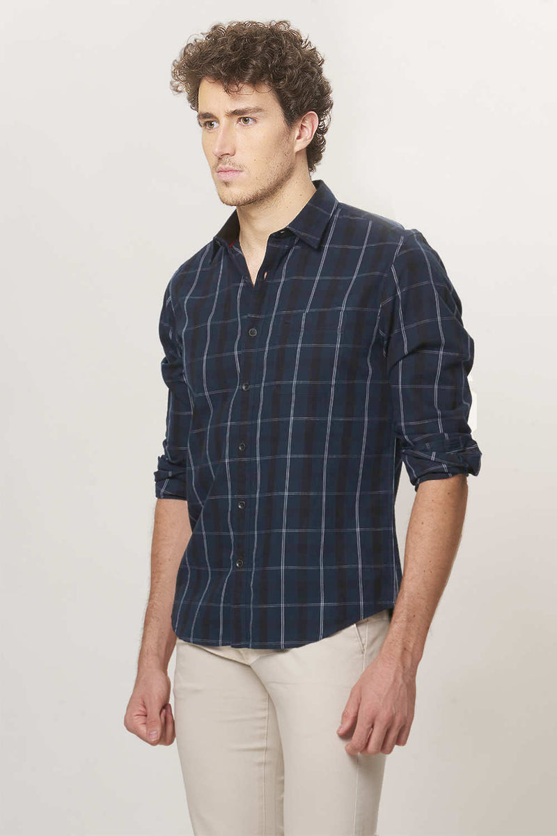 BASICS SLIM FIT CHECKS SHIRT