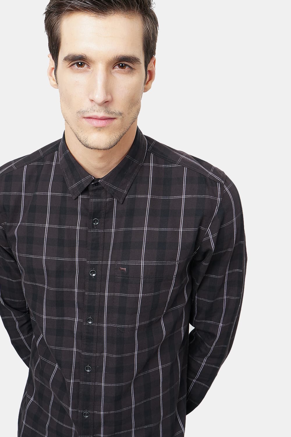 BASICS SLIM FIT CHECKS SHIRT