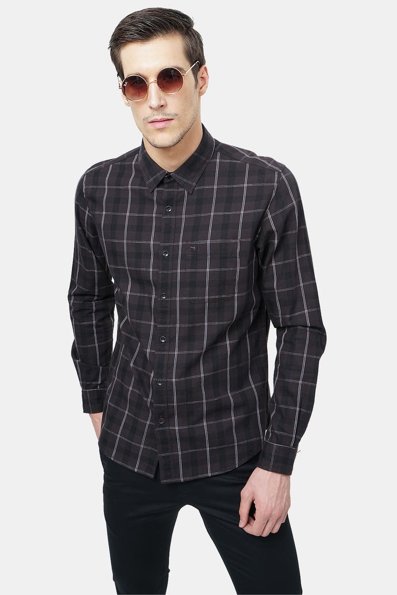 BASICS SLIM FIT CHECKS SHIRT