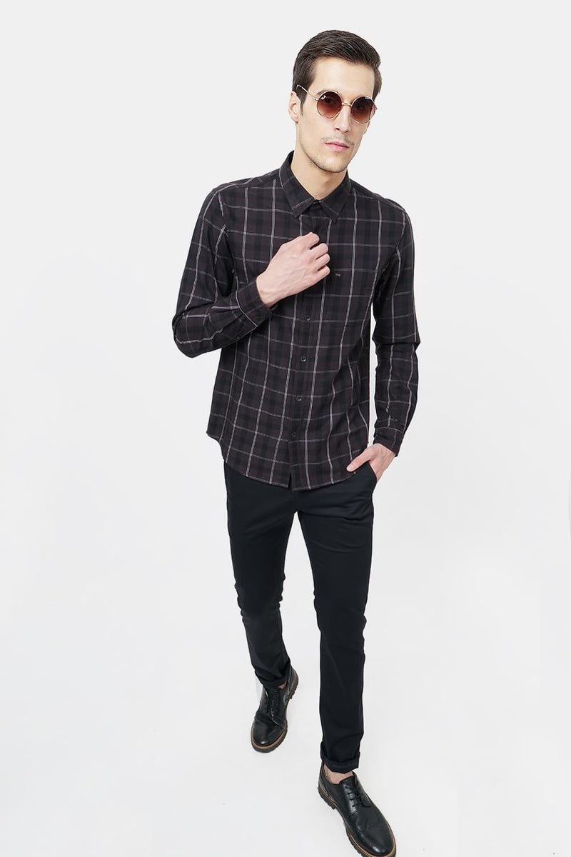 BASICS SLIM FIT CHECKS SHIRT