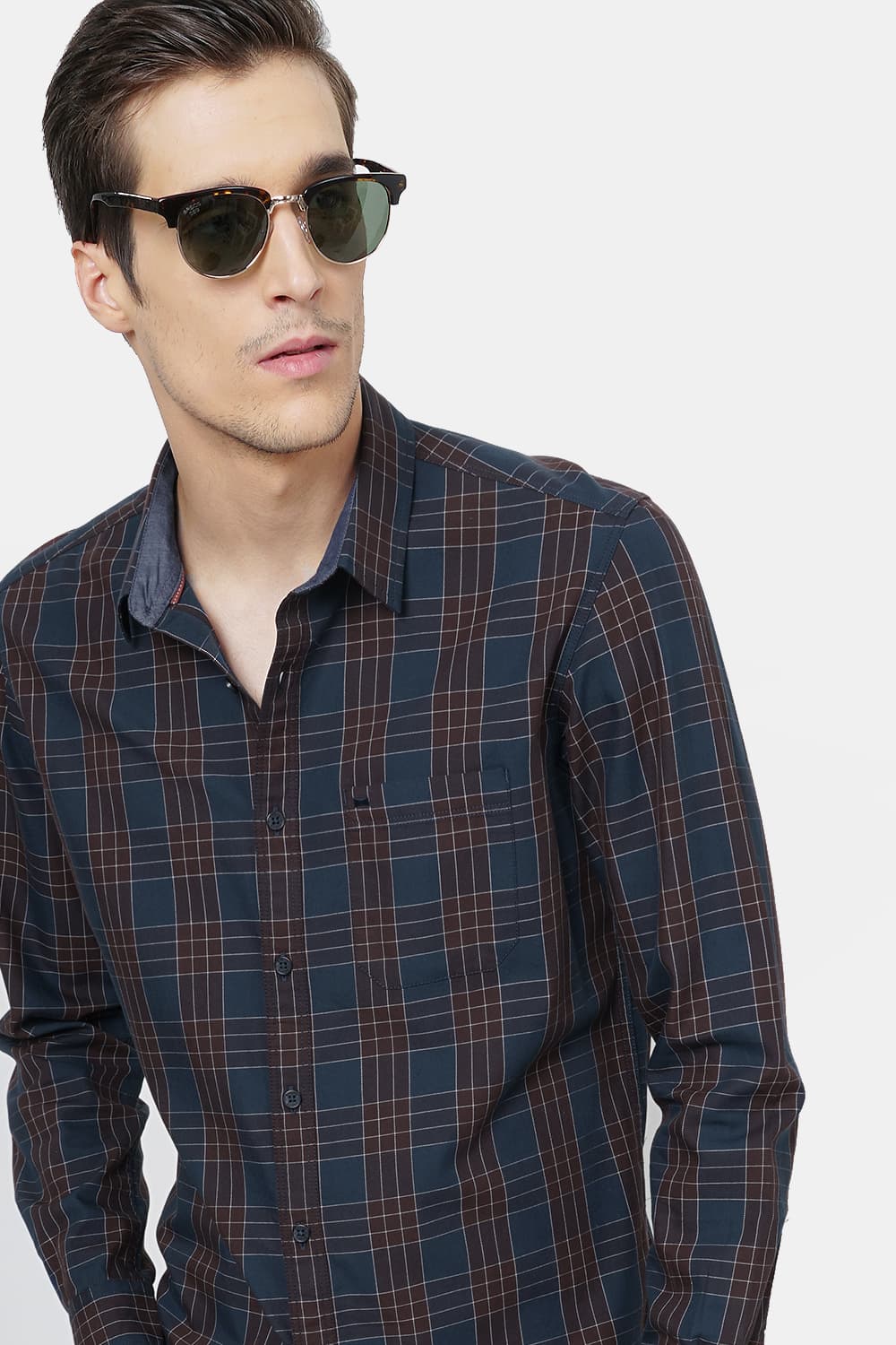 BASICS SLIM FIT CHECKS SHIRT