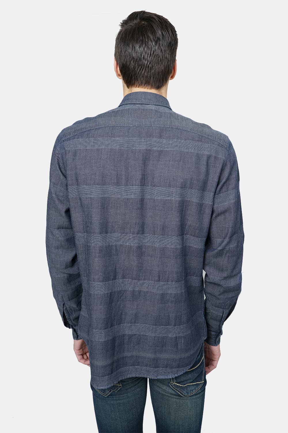 BASICS SLIM FIT WEFT STRIPES SHIRT