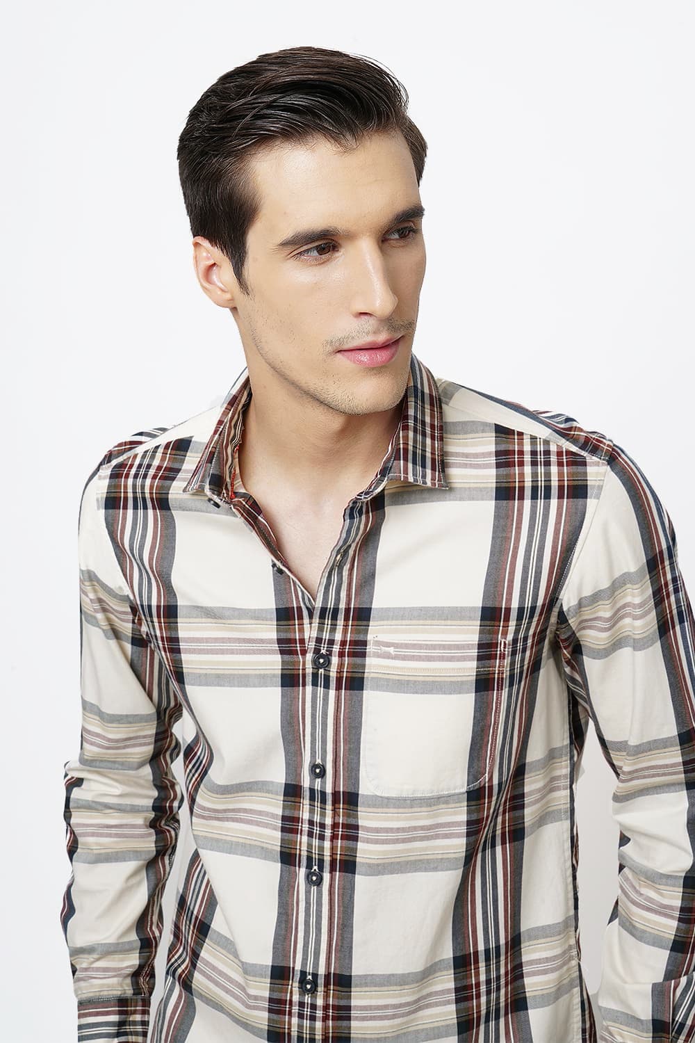 BASICS SLIM FIT CHECKS SHIRT