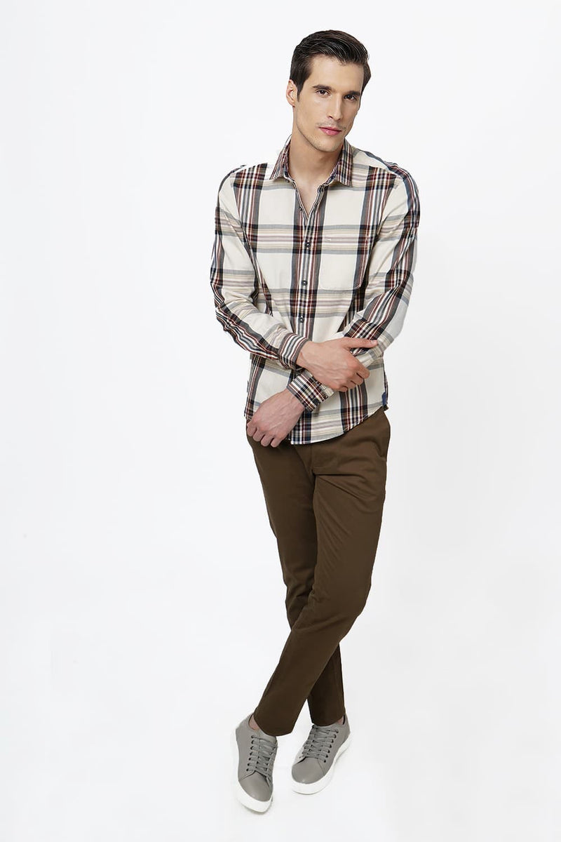 BASICS SLIM FIT CHECKS SHIRT