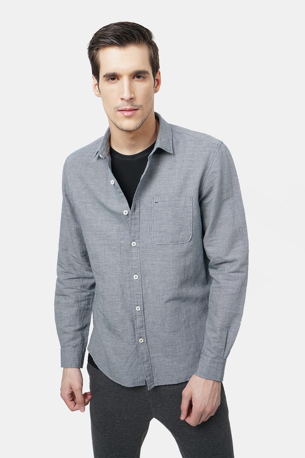 BASICS SLIM FIT CHECKS SHIRT