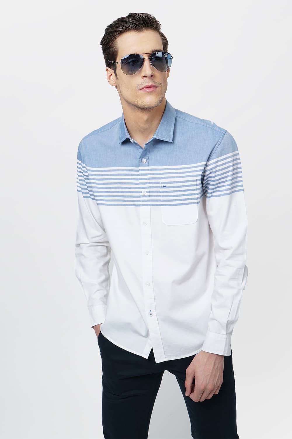 BASICS SLIM FIT PRINTED SHIRT