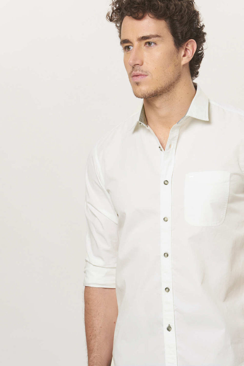 BASICS SLIM FIT TWILL SHIRT