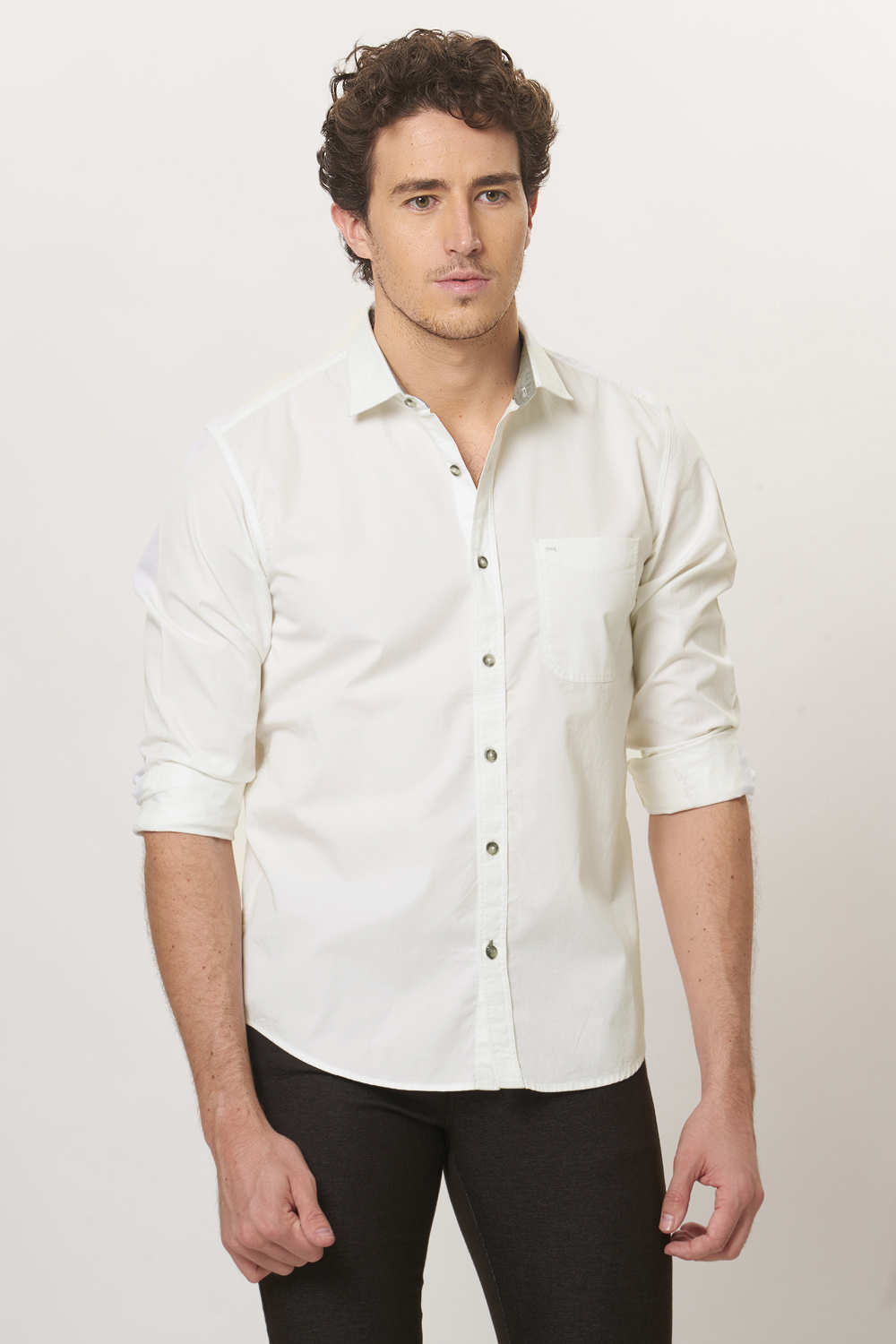 BASICS SLIM FIT TWILL SHIRT