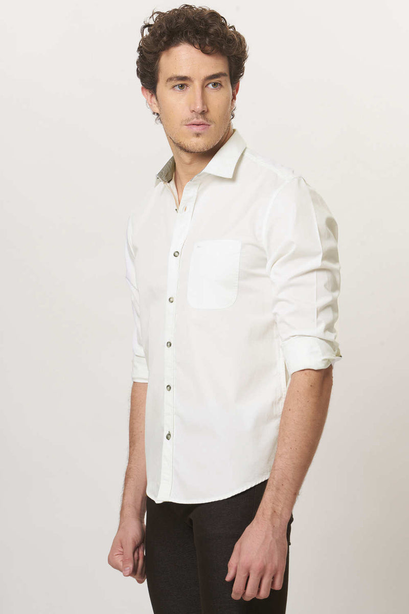 BASICS SLIM FIT TWILL SHIRT