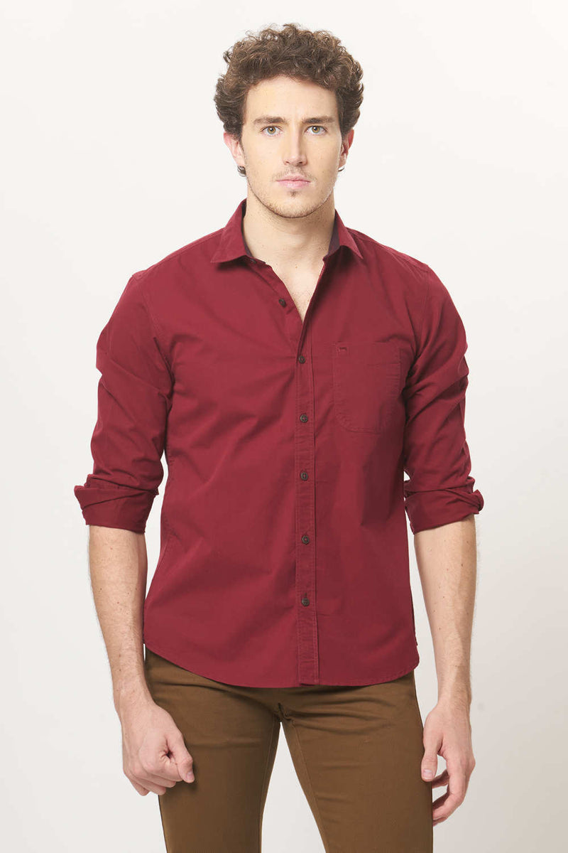 BASICS SLIM FIT TWILL SHIRT