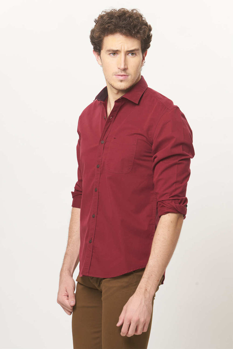 BASICS SLIM FIT TWILL SHIRT