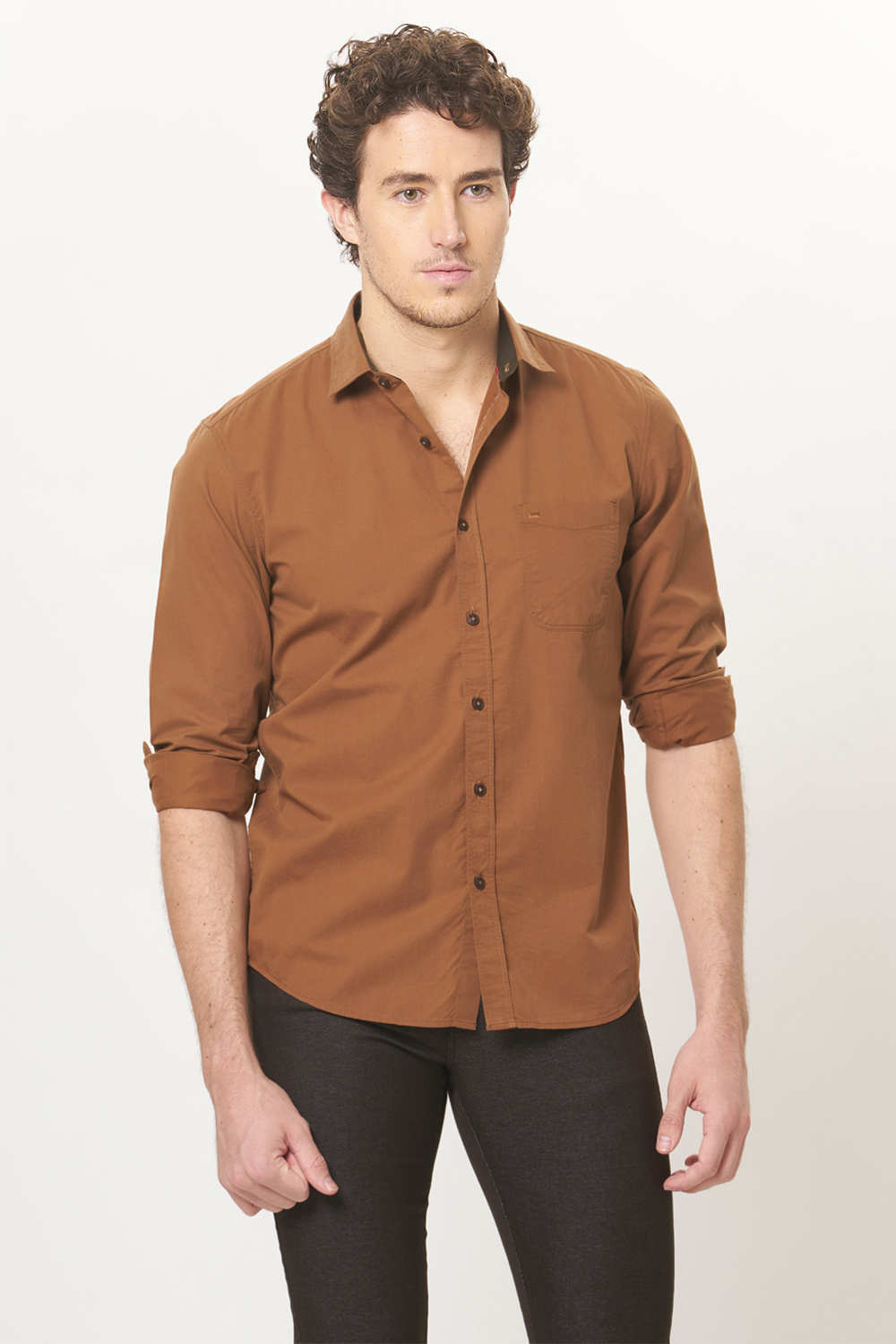 BASICS SLIM FIT TWILL SHIRT