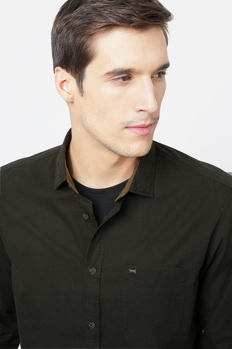 BASICS SLIM FIT TWILL SHIRT