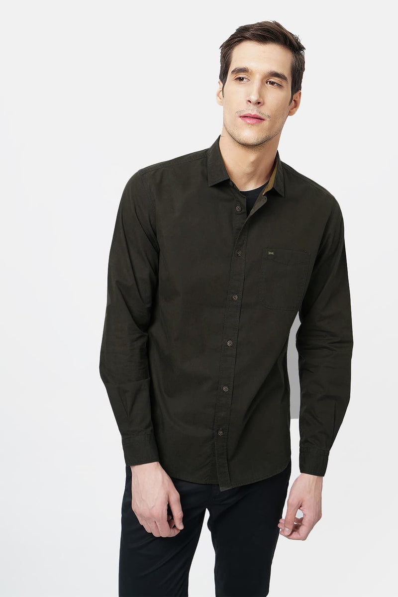 BASICS SLIM FIT TWILL SHIRT