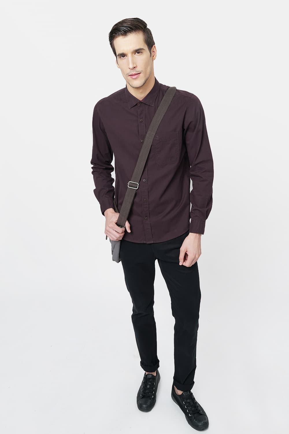 BASICS SLIM FIT TWILL SHIRT