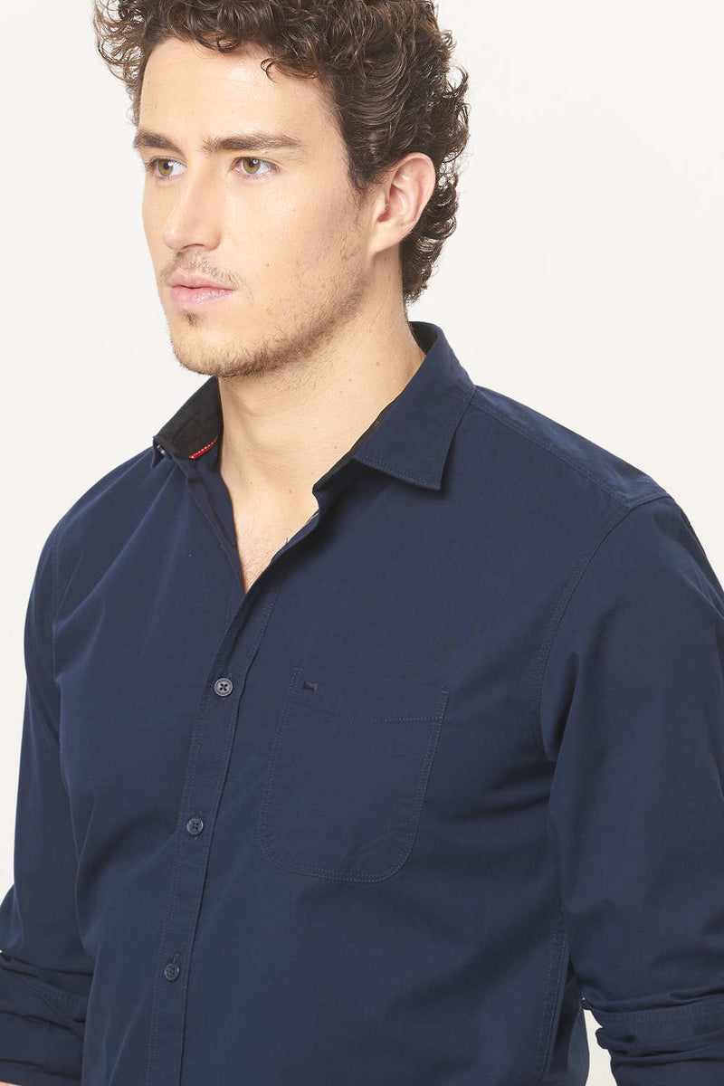 BASICS SLIM FIT TWILL SHIRT