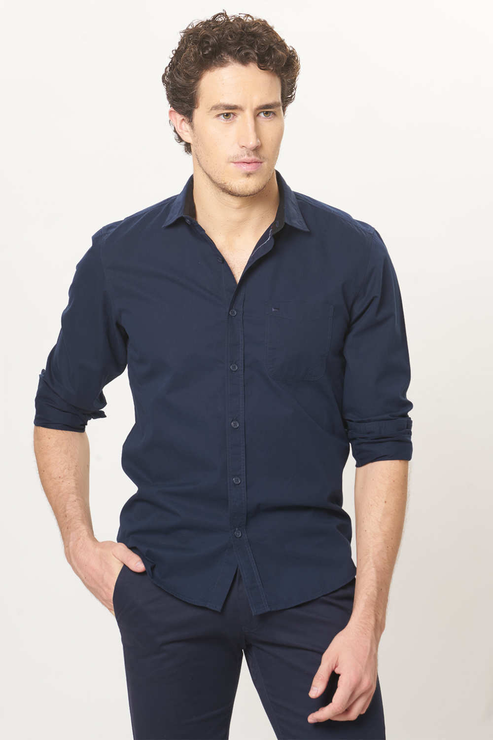 BASICS SLIM FIT TWILL SHIRT