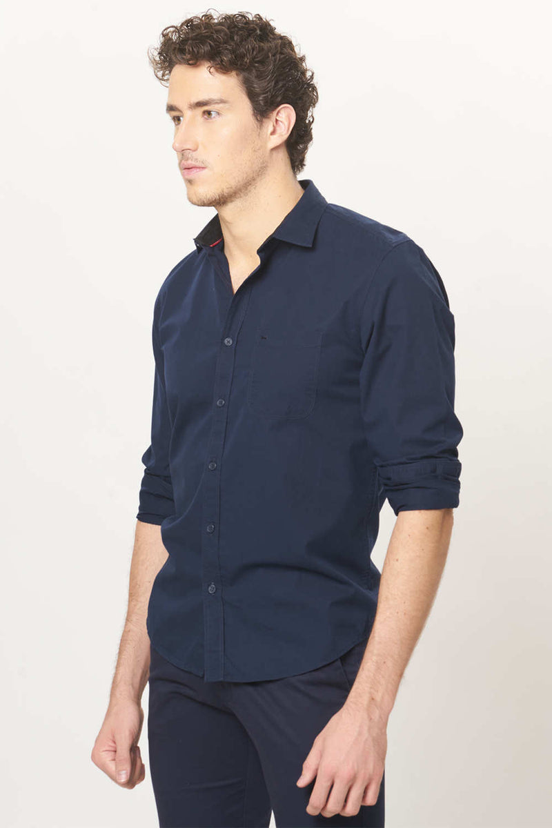 BASICS SLIM FIT TWILL SHIRT