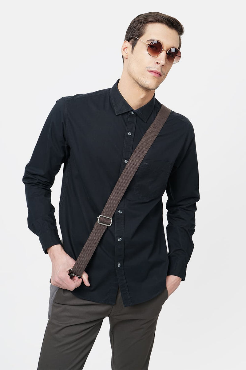 BASICS SLIM FIT TWILL SHIRT