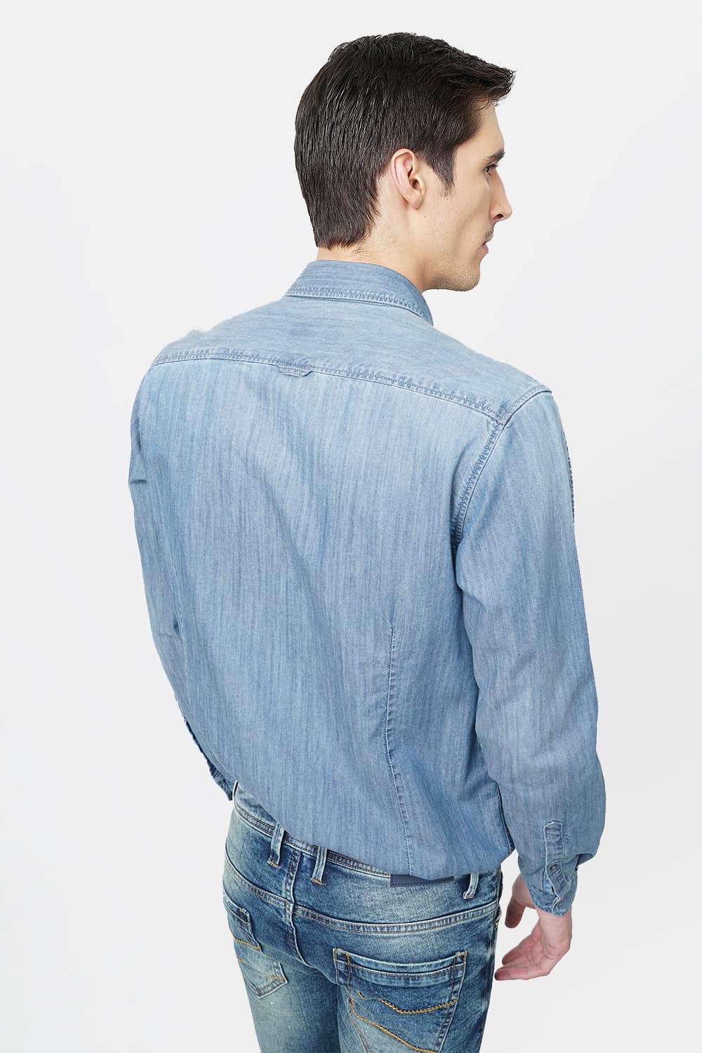 BASICS SLIM FIT INDIGO SHIRT