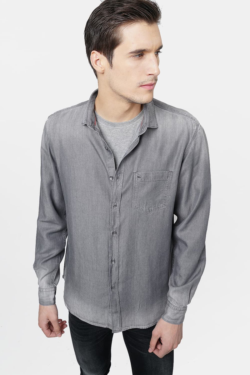 BASICS SLIM FIT TENCEL SHIRT