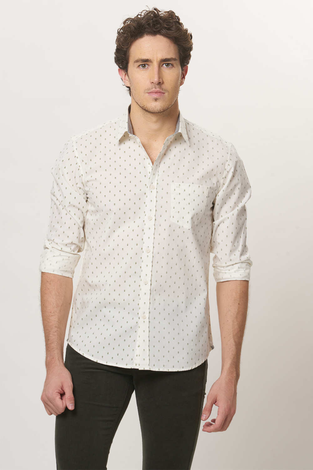 BASICS SLIM FIT PRINTED SHIRT