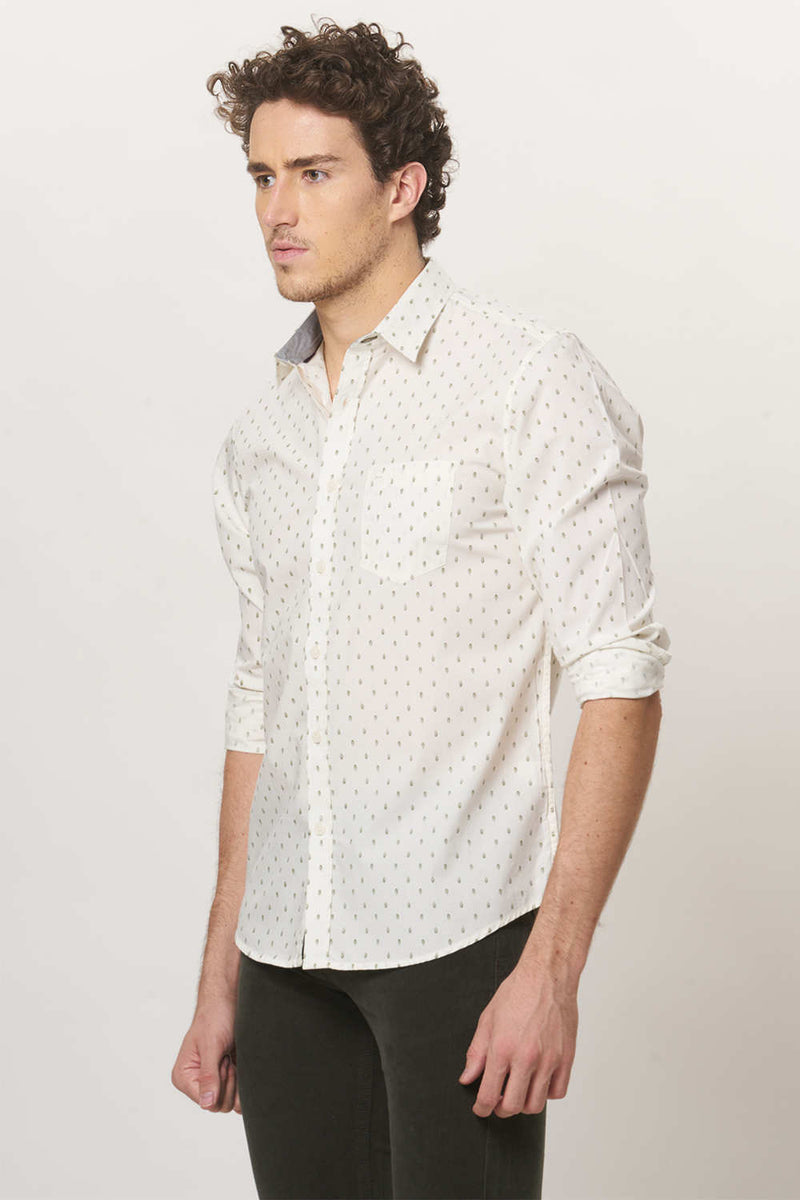 BASICS SLIM FIT PRINTED SHIRT