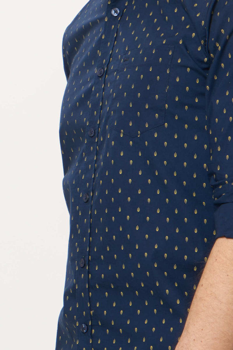 BASICS SLIM FIT PRINTED SHIRT