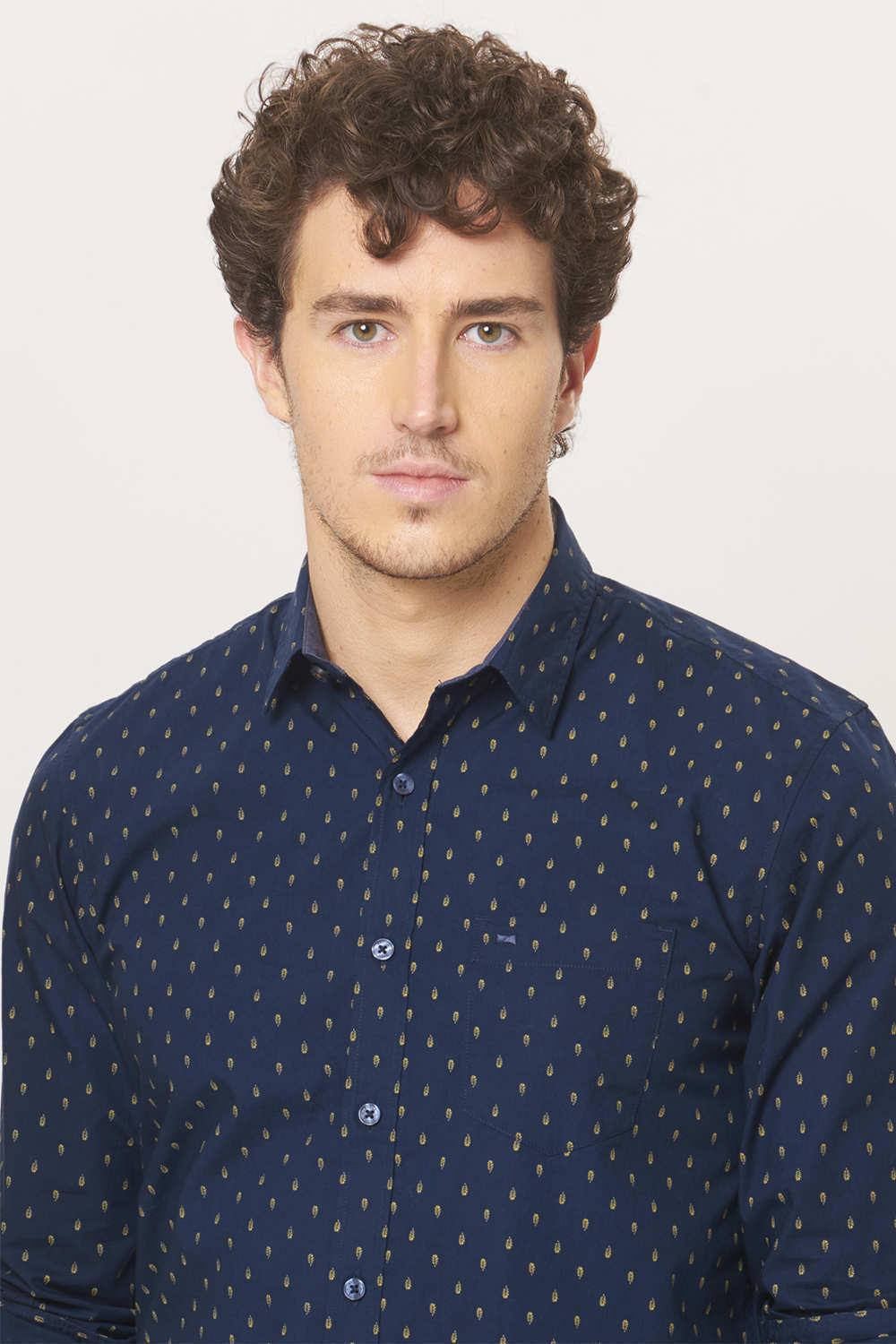 BASICS SLIM FIT PRINTED SHIRT