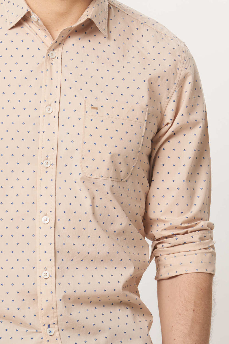 BASICS SLIM FIT PRINTED SHIRT