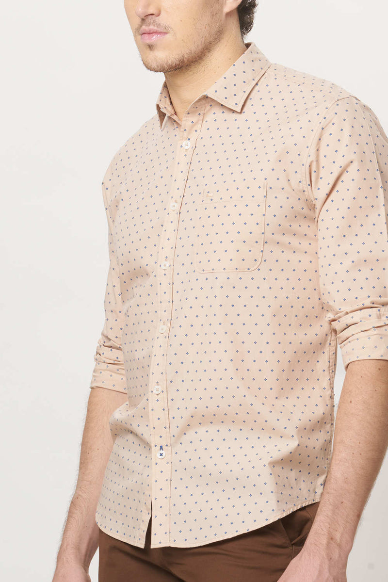 BASICS SLIM FIT PRINTED SHIRT