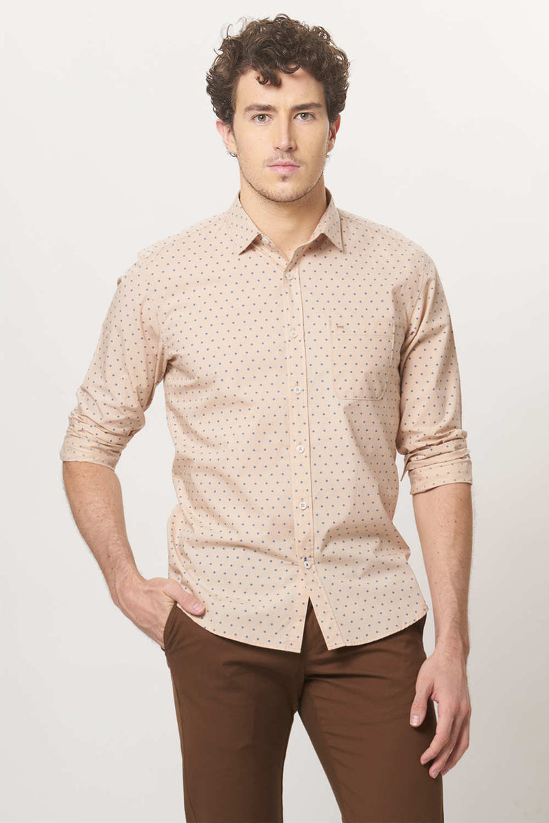 BASICS SLIM FIT PRINTED SHIRT