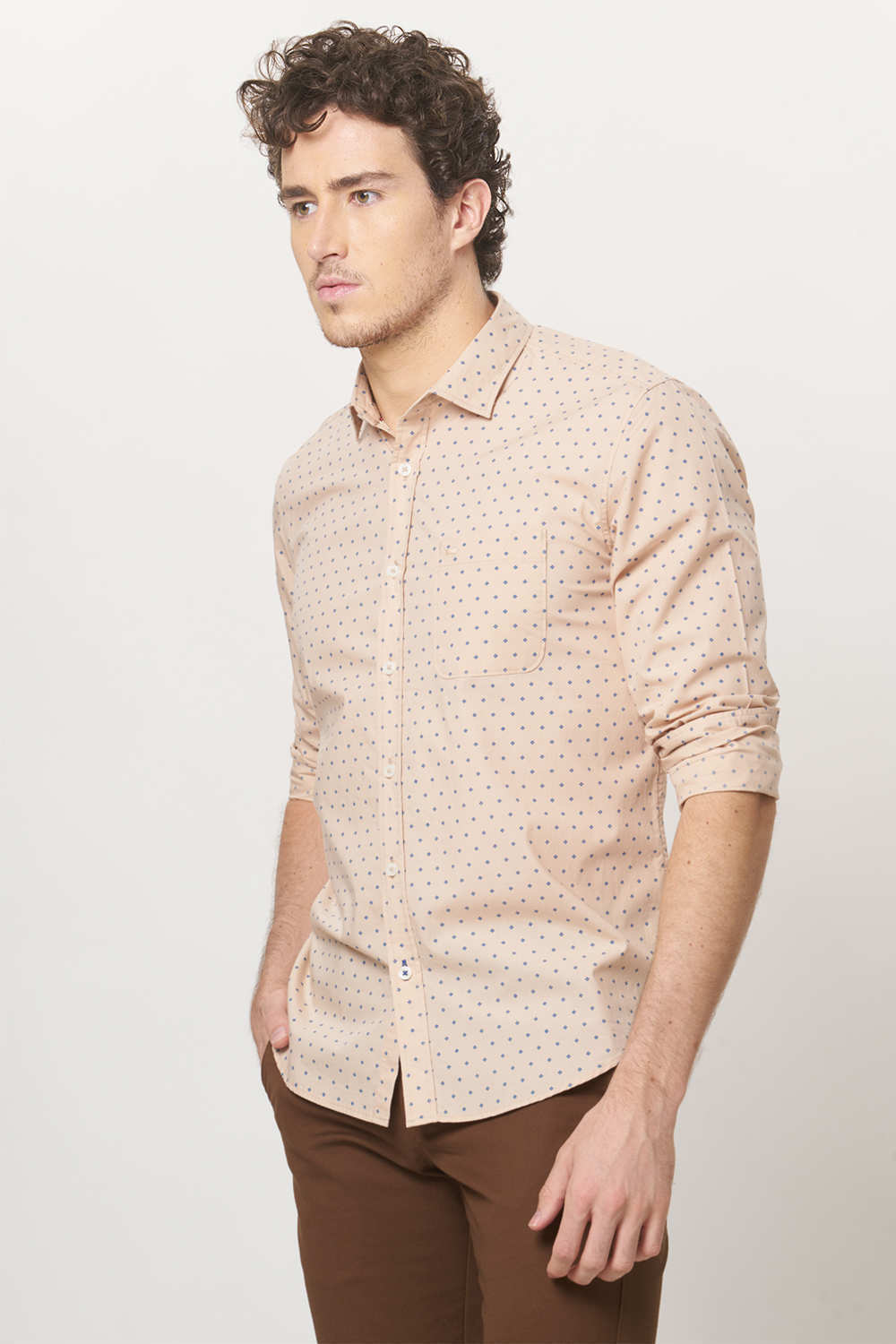 BASICS SLIM FIT PRINTED SHIRT