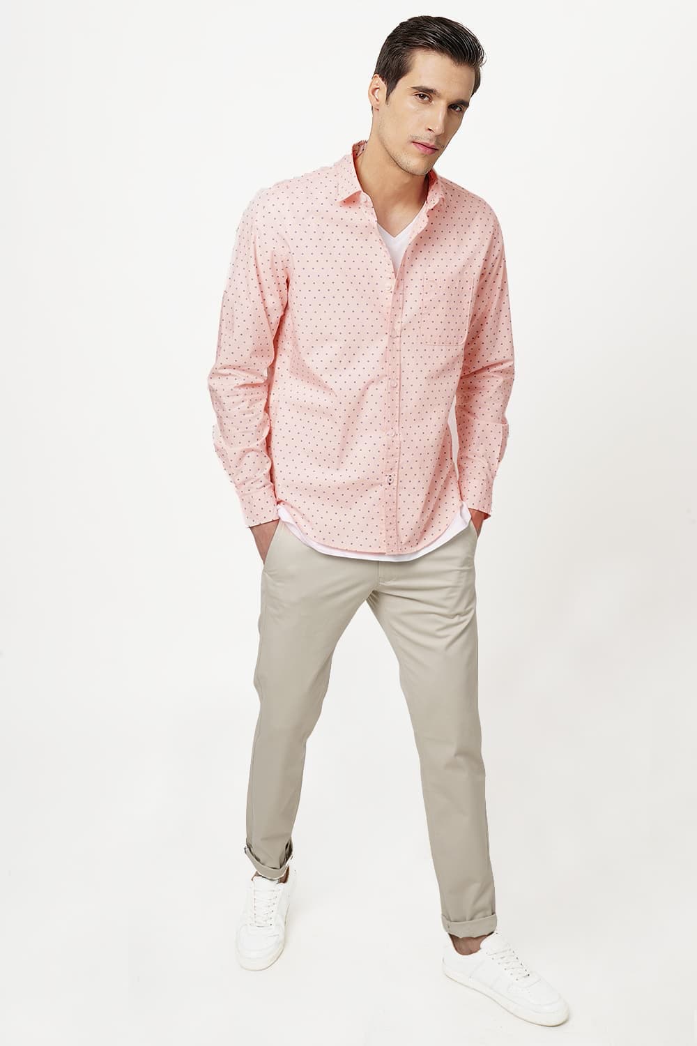 BASICS SLIM FIT PRINTED SHIRT