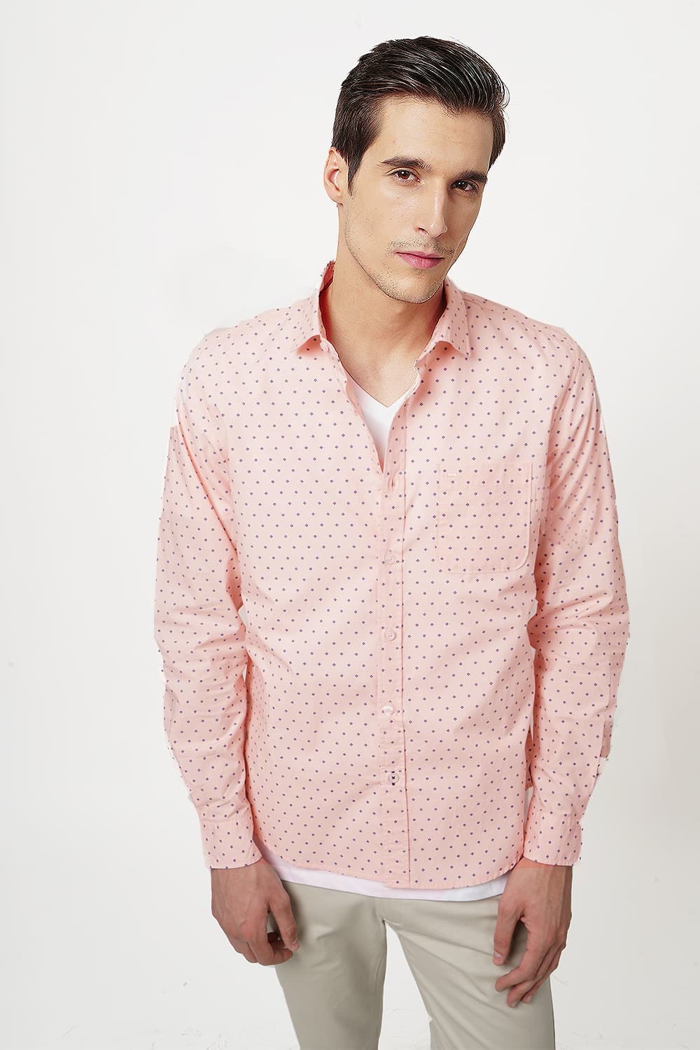 BASICS SLIM FIT PRINTED SHIRT