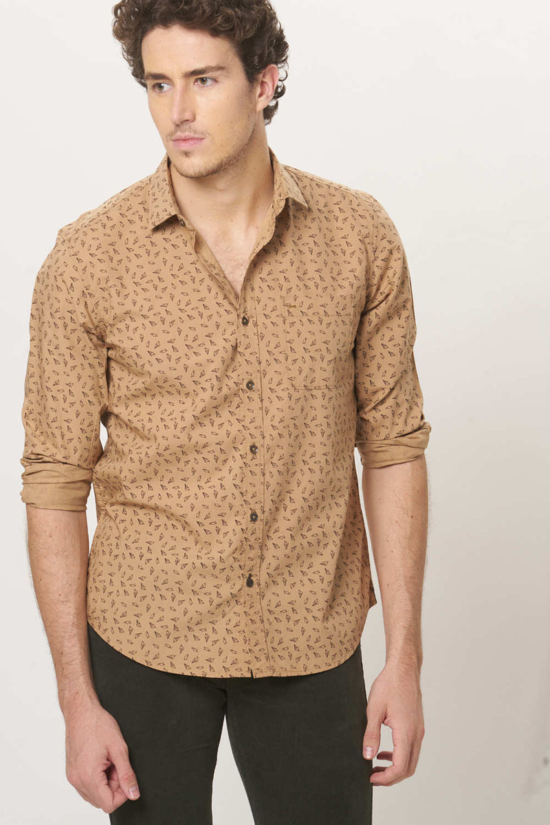 BASICS SLIM FIT PRINTED SHIRT