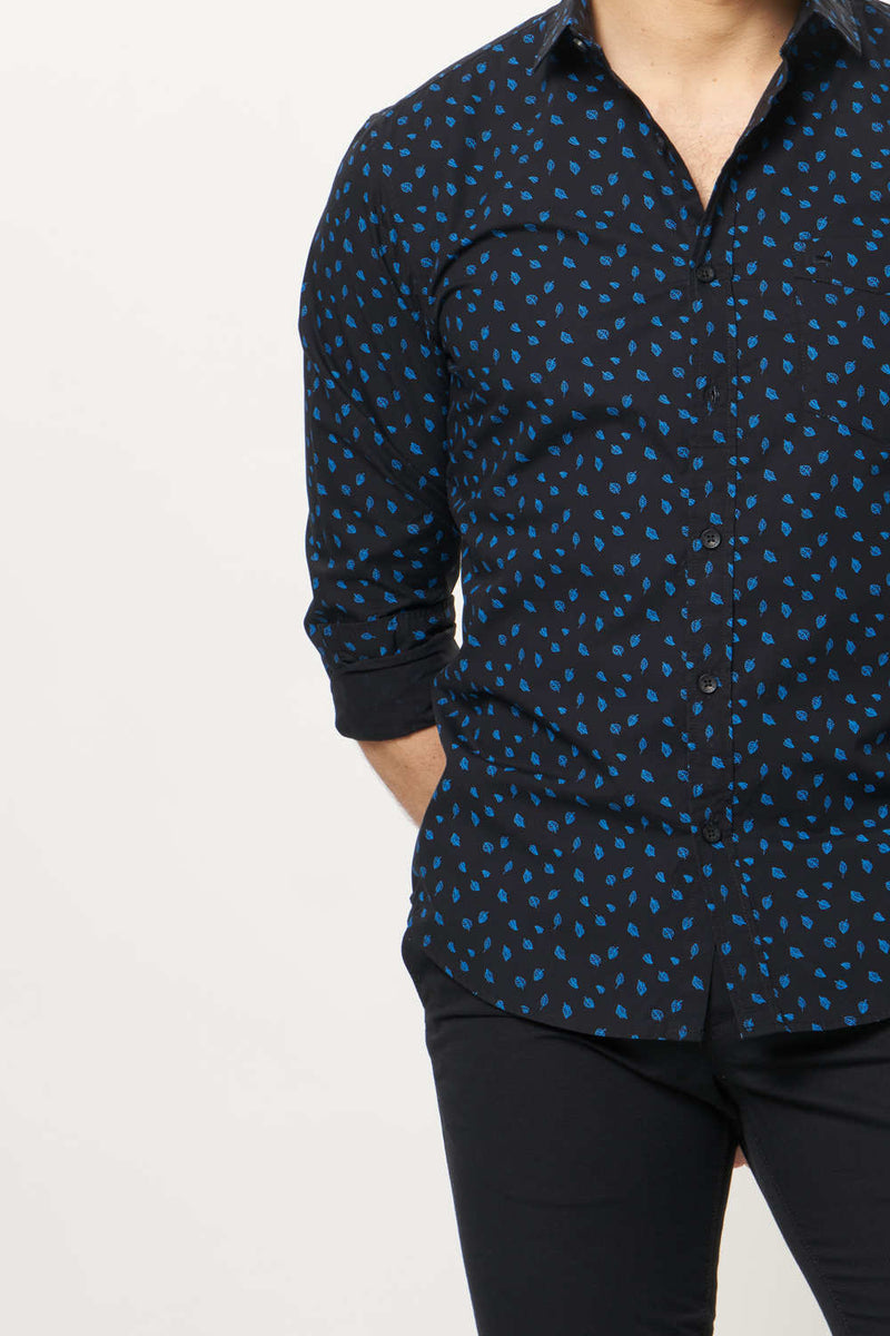 BASICS SLIM FIT PRINTED SHIRT