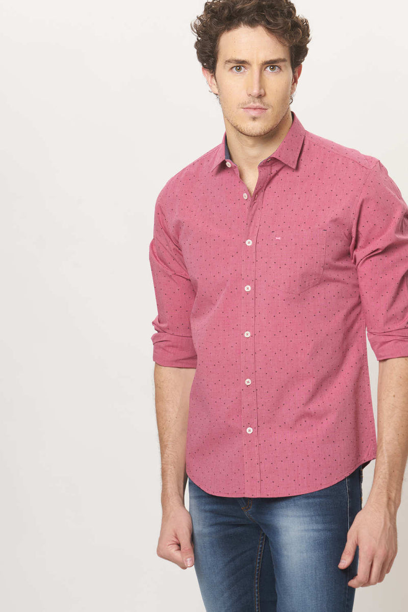 BASICS SLIM FIT PRINTED SHIRT